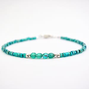 Turquoise Beaded Ocean Blue Hawaiian Jewelry Gift for Girlfriend Mom Sister Resort Vacation Party Hawaii Prom Birthday Valentine Bracelet