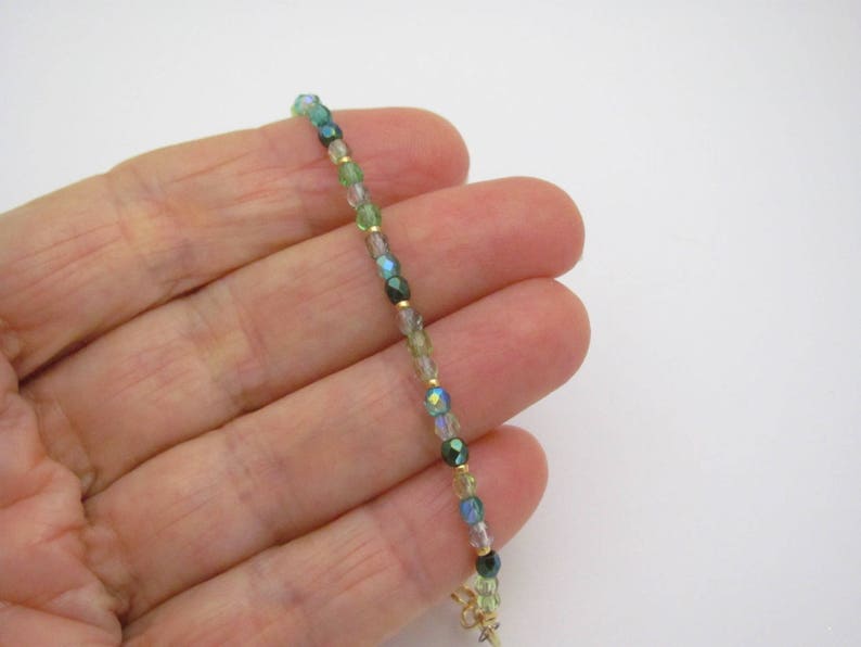 Friendship Bracelet Blue Mix Stack and Layer Czech Glass Birthday Anniversary Stack and Layer Dainty Gift for Girl Friendship Bracelet image 7