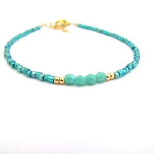 Turquoise Beaded Ocean Blue Hawaiian Jewelry Gift for Girlfriend Mom Sister Resort Vacation Party Hawaii Prom Birthday Valentine Bracelet image 5