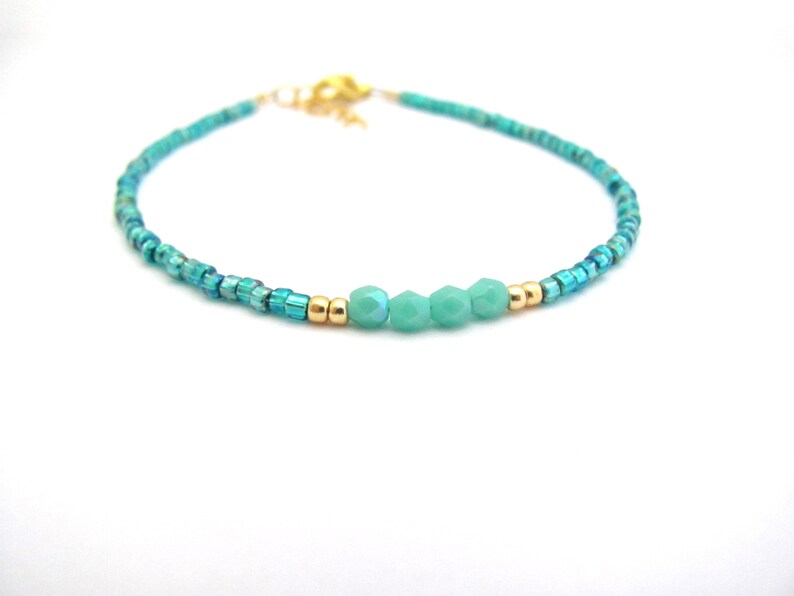 Turquoise Beaded Ocean Blue Hawaiian Jewelry Gift for Girlfriend Mom Sister Resort Vacation Party Hawaii Prom Birthday Valentine Bracelet image 5