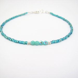 Turquoise Beaded Ocean Blue Hawaiian Jewelry Gift for Girlfriend Mom Sister Resort Vacation Party Hawaii Prom Birthday Valentine Bracelet image 8