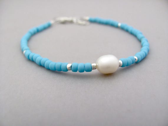 Pearl Bracelet, Real Pearl Bracelet, Turquoise Bracelet, Friendship Bracelet, Beaded Bracelet, Hawaii, Miss Ceces Jewels Hawaii Jewelry