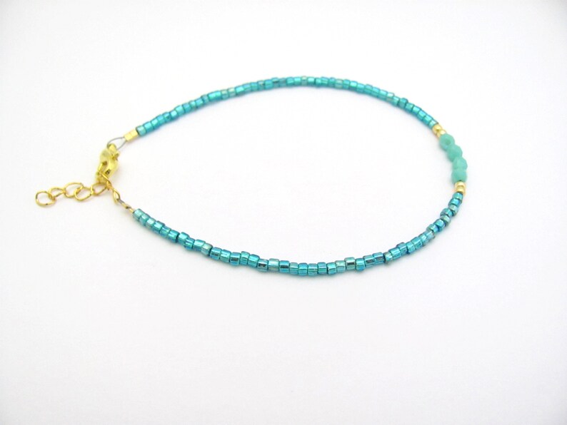 Turquoise Beaded Ocean Blue Hawaiian Jewelry Gift for Girlfriend Mom Sister Resort Vacation Party Hawaii Prom Birthday Valentine Bracelet image 4
