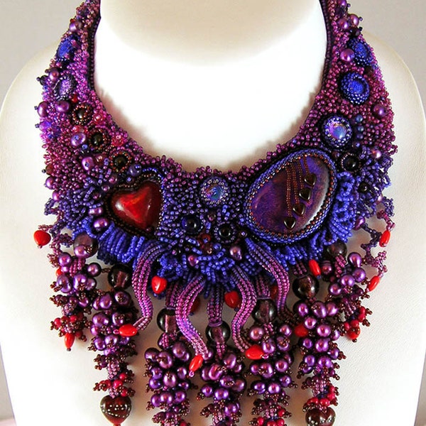 Love Lies Bleeding - Beaded Collar Necklace