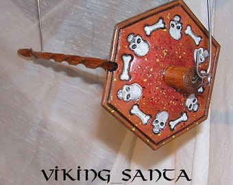 Viking Santa Drop Spindle ( EDS 0557 ) Leather whorle