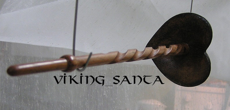 Viking Santa Drop Spindle EDS 03408 Leather whorle image 3