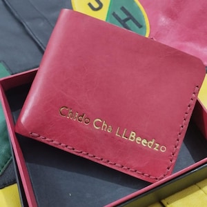 Carteras de piel de alta calidad personalizadas con nombre grabado