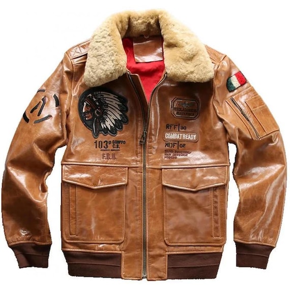 A2 Flight Bomber Leather Jacket - Hand Made Customized