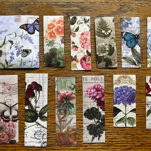 50 stickers Washi, fleurs papillon style vintage, carnet, collage et fournitures de scrapbooking image 8