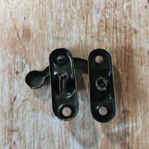 4 x Vintage Style Metal Latch Fastener Hook Lock Hasp & Toggle for wooden box, chest, journals Bronze finish image 2