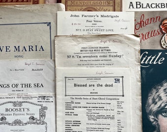 Pages de partitions vintage. 15 pages de partition. Papier éphémère : journaux indésirables, fournitures de scrapbooking, travaux manuels, pages de musique ancienne