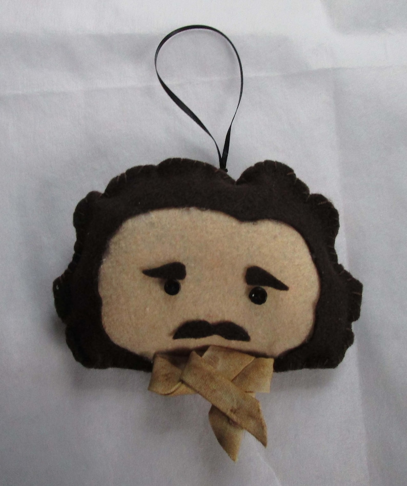 Poe Handmade Horror Writer Heart Raven Mr Poe/'s Ascot Felt ornament Edgar A