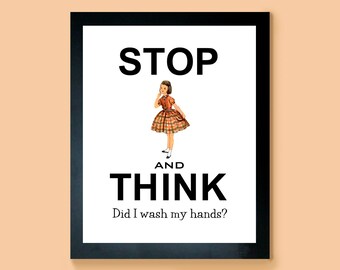Wash your hands, bathroom art, wall decor, bathroom print, wash your hands print, bathroom wall art, bathroom wall art, funny bathroom art