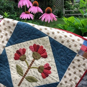 Small Quilt Pattern -  Spring Bouquet - Easy Applique