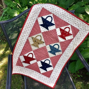 Small Quilt Pattern - Cherry Baskets Doll Quilt