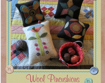 Easy Pincushion Pattern - Four Prim Wool Pincushions