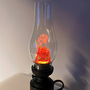 Calcifer Night Light Table Lamp, Anime Howls moving castle Calcifer kawaii lamp, Cute Home Decor & gift idea for anime fans, anime light