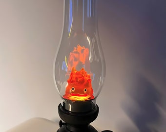 Calcifer Nachtlicht-Tischlampe, Anime Howls Moving Castle Calcifer Kawaii-Lampe, süße Heimdekoration und Geschenkidee für Anime-Fans, Anime-Licht
