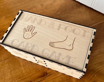 Hand and Foot Card Game: Wooden Box Set, Family Game Night