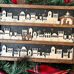 Wooden Nativity Advent Calendar: Christmas Countdown to Bethlehem