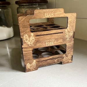 Bandeja de ovos empilhável, armazenamento de ovos, suporte para ovos, suporte para ovos de bancada, ovos frescos, decoração rústica de fazenda, decoração de galinha, caixa de ovos, dispensador de ovos
