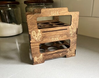 Stacking Egg Tray: Rustic Farmhouse Decor, Farm Fresh Eggs