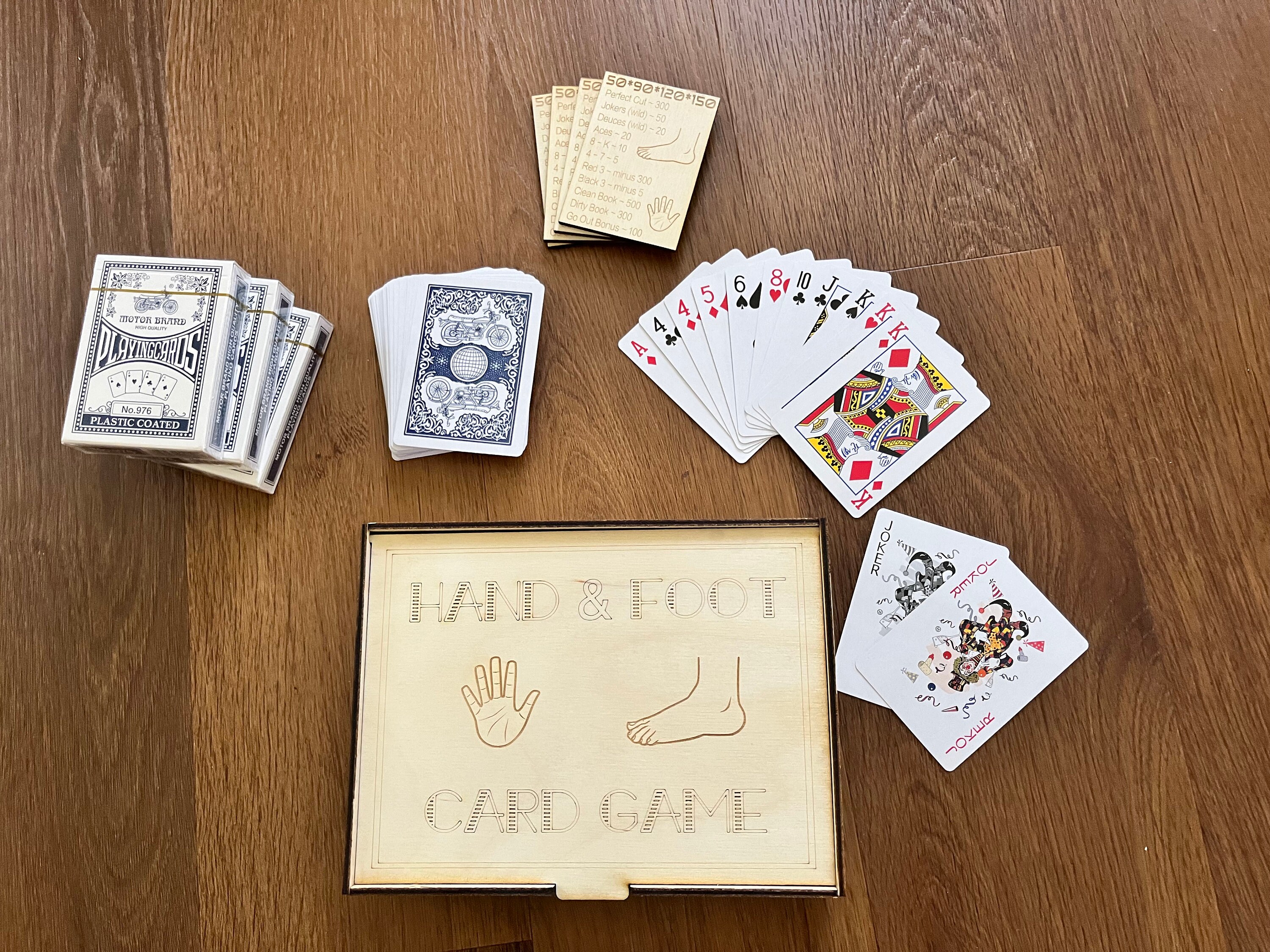 Hand and Foot Card Game, Laser Cut Game, Wooden Game Set, Family Game ...