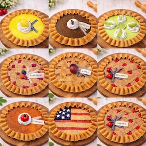 Faux Berry Pie Décor, Realistic Kitchen Display, Tiered Tray Prop