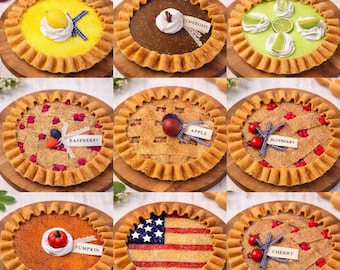 Faux Berry Pie Décor, Realistic Kitchen Display, Tiered Tray Prop