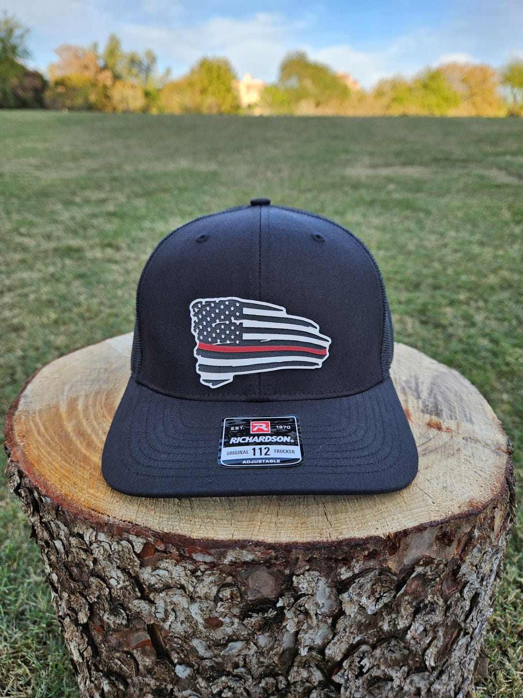 Thin Red Line American Flag Richardson 112 Snap Back Trucker Hat - Etsy