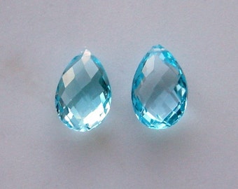 High Quality - AAA Blue Topaz 12-14mm - 1 Pair