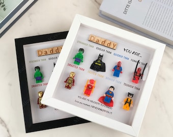 Personalized Superhero Dad Frame, Father's Day Gift, Birthday Gift for Dad, Grandad, Husband, Custom Name Box Frame, Wall Hanging Decor