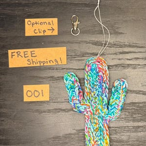 Silken Saguaro Ornament Made of Recycled Silk with Optional Clip FREE SHIPPING