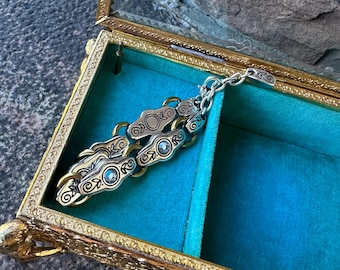 Bracciale vintage Brighton bicolore blu con cristalli