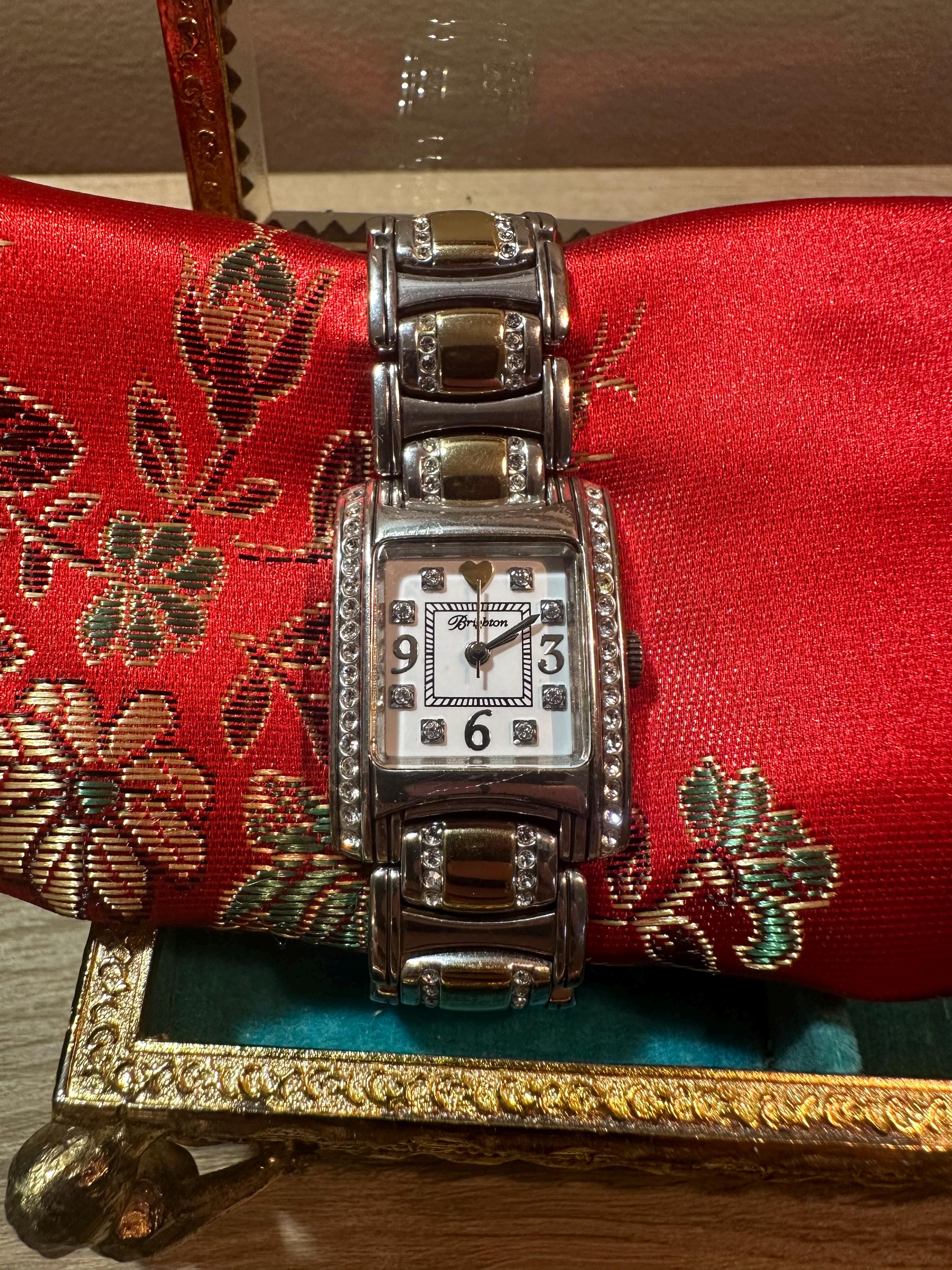 Brighton Brown Leather Strap Watch with Decorative Silver-Tone Case Brighton W10473 Montecito Reversible Leather Watch - The  main image 3