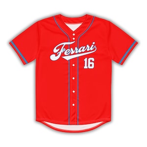 Charles Leclerc Unisex Ferrari F1 Baseball Jersey, Ferrari Sweatshirt, F1 Shirt, F1 Gift, F1 Clothing, Track Day Shirt, F1 tshirt, F1 Hoodie