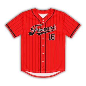 Charles Leclerc Unisex Ferrari F1 Baseball Jersey, Ferrari Sweatshirt, F1 Shirt, F1 Gift, F1 Clothing, Track Day Shirt, F1 tshirt, F1 Hoodie
