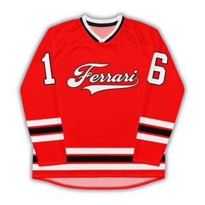 Charles Leclerc Unisex Ferrari F1 Hockey Jersey, Ferrari Sweatshirt, F1 Shirt, F1 Gift, F1 Clothing, Track Day Shirt, F1 tshirt, F1 Hoodie