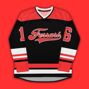 Charles Leclerc Unisex Ferrari F1 Hockey Jersey, Ferrari Sweatshirt, F1 Shirt, F1 Gift, F1 Clothing, Track Day Shirt, F1 tshirt, F1 Hoodie
