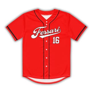 Charles Leclerc Unisex Ferrari F1 Baseball Jersey, Ferrari Sweatshirt, F1 Shirt, F1 Gift, F1 Clothing, Track Day Shirt, F1 tshirt, F1 Hoodie