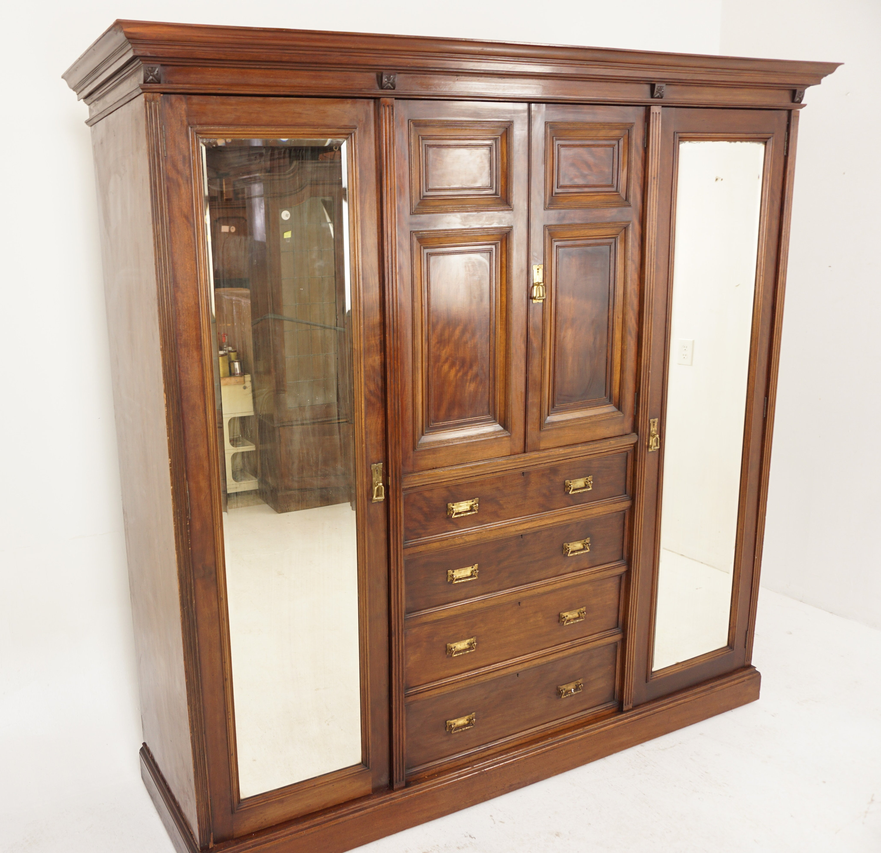 Antique Victorian Walnut Armoire, Wardrobe, Scotland 1870, F-959 - Etsy, image size:3000x2905