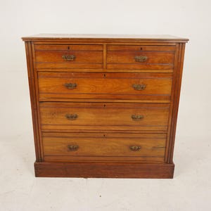 Victorian Walnut Chest of Drawers,Dresser, Scotland 1890 F-683