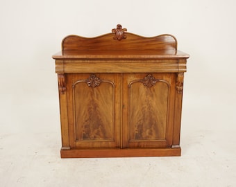 Antique Victorian Walnut Chiffonier, Sideboard Buffet, Scotland 1880, H1208