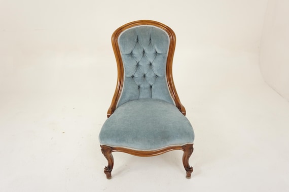 Antique Victorian Walnut Ladies Parlor Chair Button Back Scotland 1860 F 1250 Etsy Canada