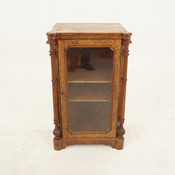 Antique Victorian Inlaid Burr Walnut Music Cabinet, Display Cabinet, Scotland 1870, H992