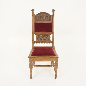Escritorio, silla auxiliar y recibidor de roble tallado antiguo de Estados Unidos, 1900, F-1194