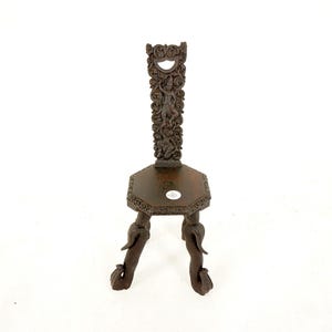 Silla giratoria antigua de roble tallado, silla de salón, Escocia, 1880, F-837
