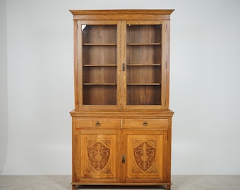 Arts & Crafts, Scottish Oak Bookcase, Display Cabinet F-1633