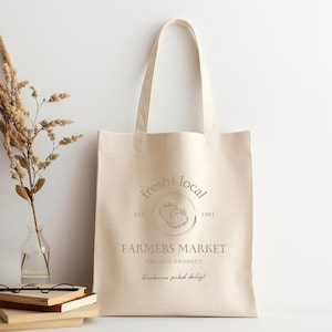 Eco Tote Bag | Vintage Farmers Market Tote | Organic Produce | Grocery Bag | Farmer Gift | Gardener Gift | Canvas Tote Bag | Market Bag