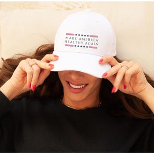 Make America Healthy Again Embroidered Dad Hat | MAHA Baseball Cap | Trump Kennedy 2024 | Small Farmer USA | Patriotic Stars and Stripes Hat